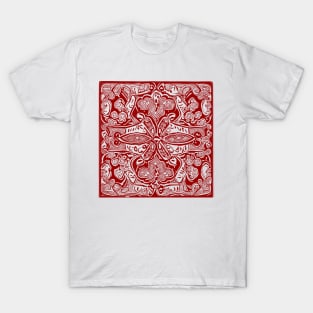 Paisley Print - Crimson Aesthetic T-Shirt